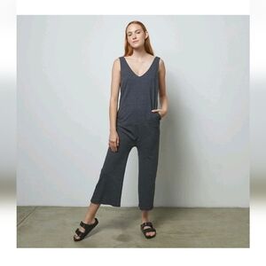 Lunya Restore Romper 100% Cotton Gray Size Medium.